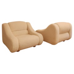 Pair of Italian Lounge Armchairs, 1970s