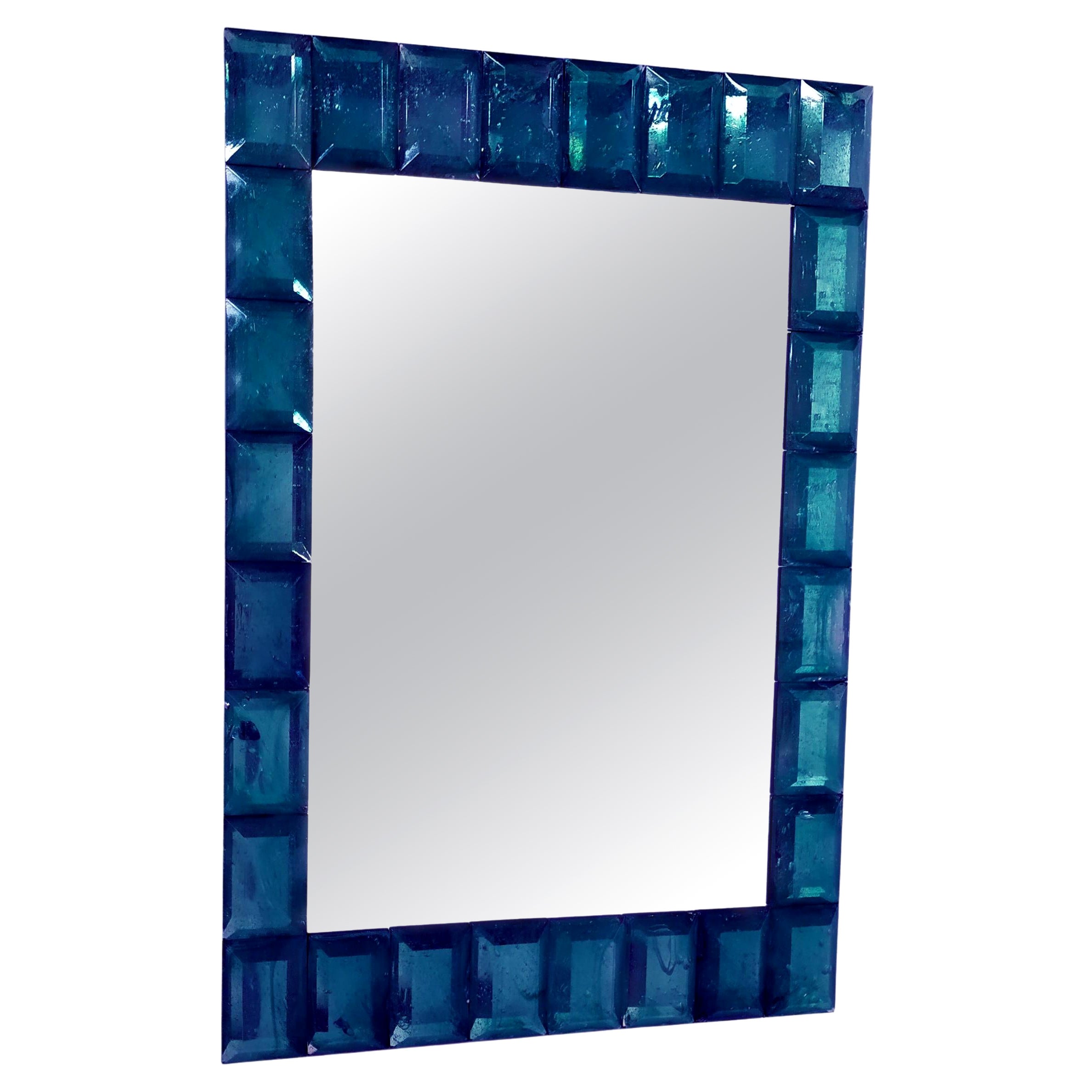 "Sapphire" Murano Glass Mirror in Contemporary Style by Fratelli Tosi Murano For Sale