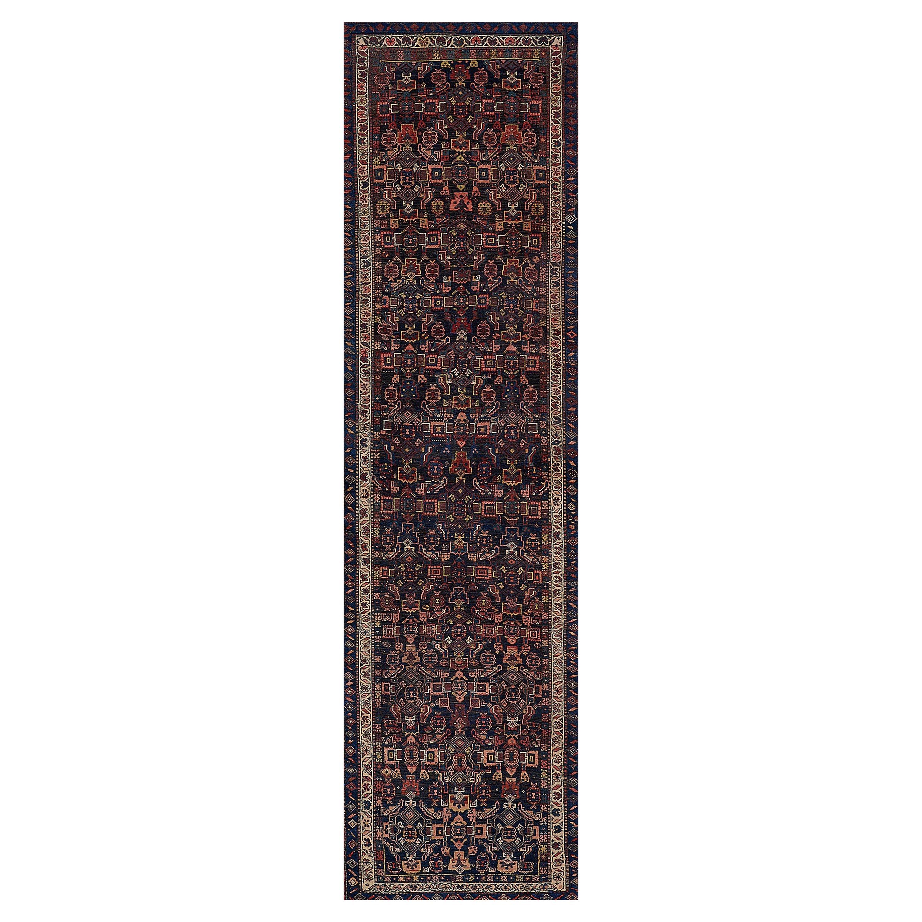 Antique Handwoven Wool Persian Bidjar Runner