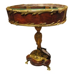 Fine and Rare 19th Century Small Vitrine Table Attributed to F. Linke