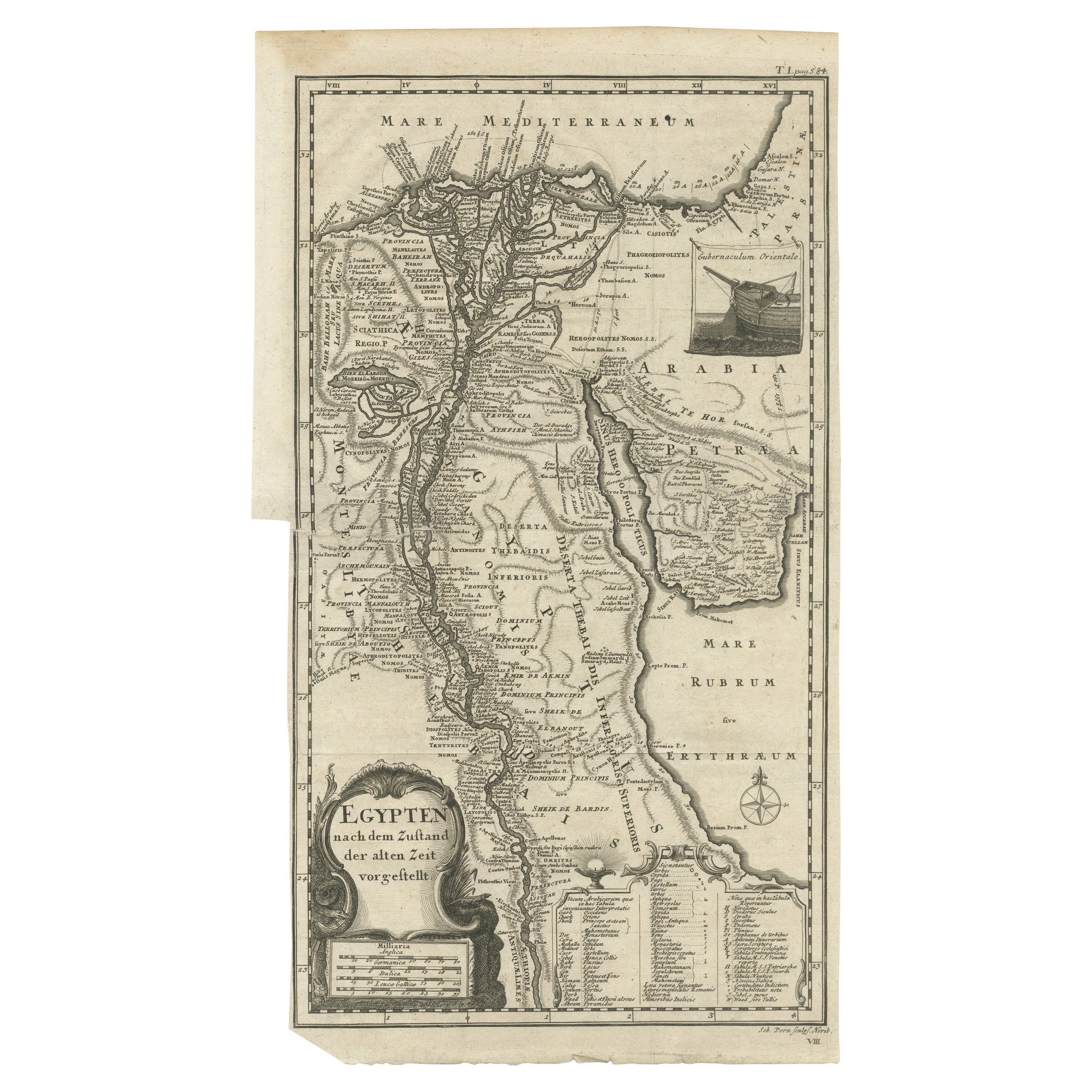 Antique Map of Egypt and the Nile River For Sale