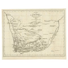 Carte ancienne d'Afrique du Sud montrant les voyages de Truter et de Somerville