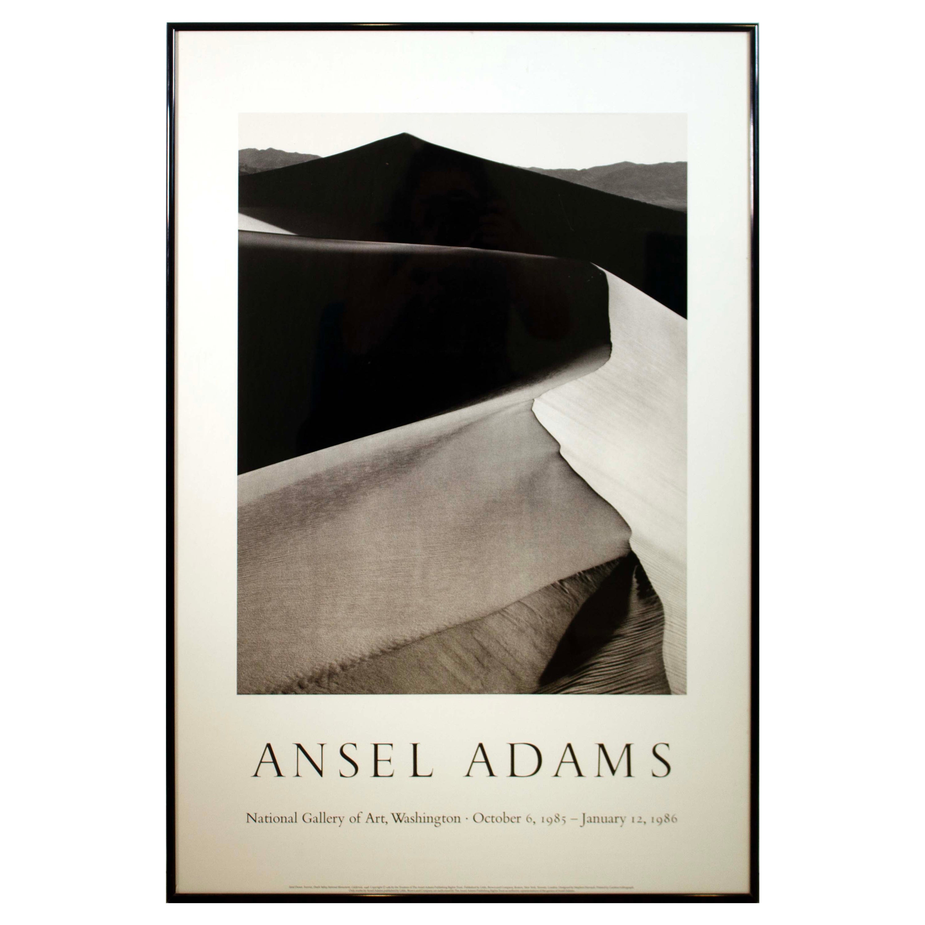 Affiche d'exposition d'art vintage encadrée Ansel Adams Vintage National Gallery of Art, 1985/86