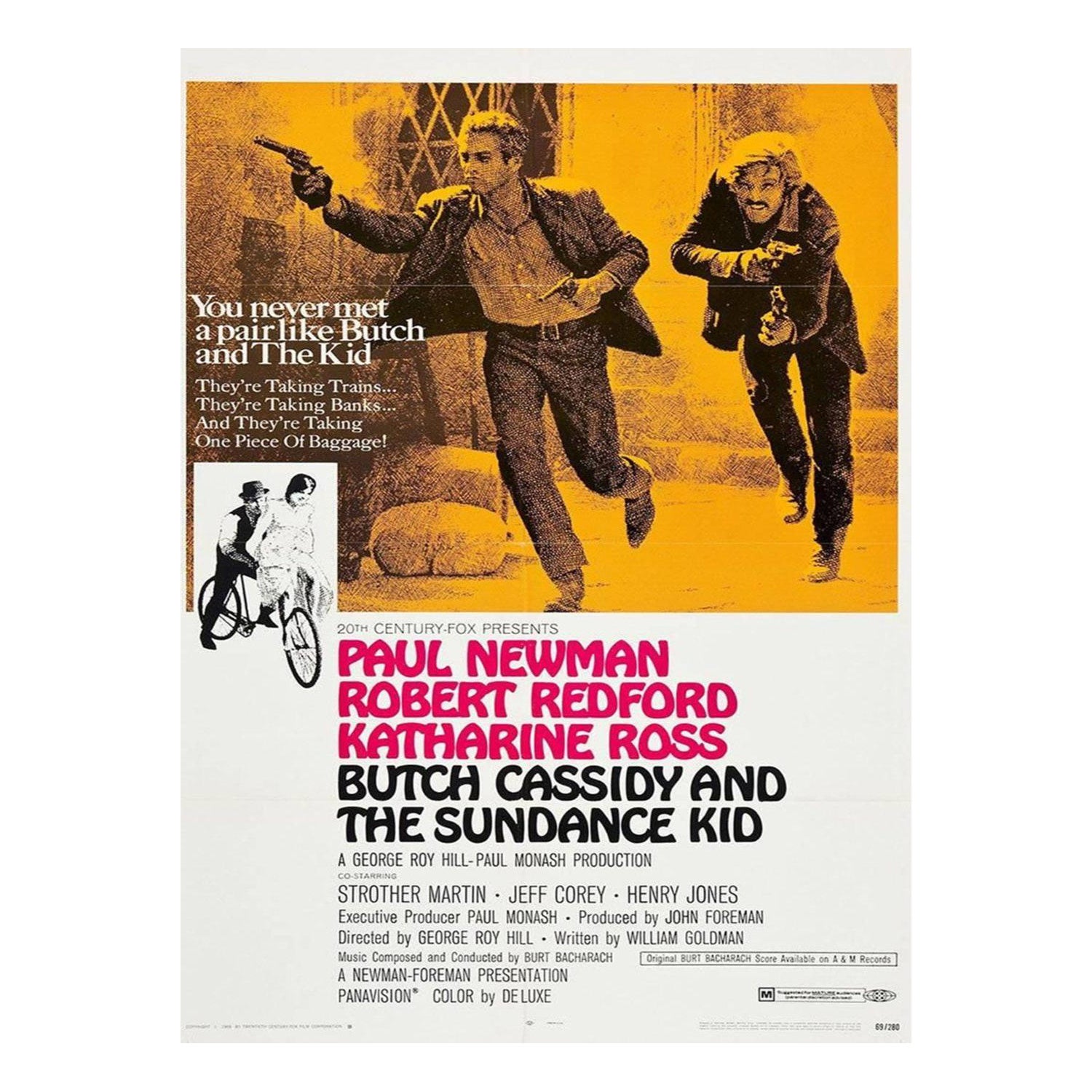 Butch Cassidy et le Sundance Kid - Affiche vintage d'origine de 1969