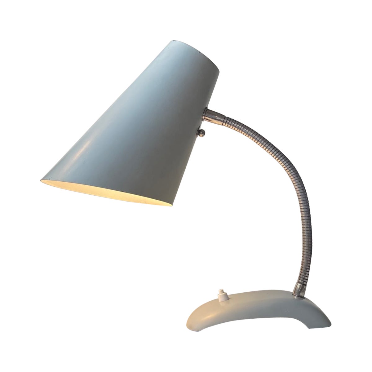 ASEA Sweden Adjustable Grey Industrial Table Lamp, 1950s For Sale