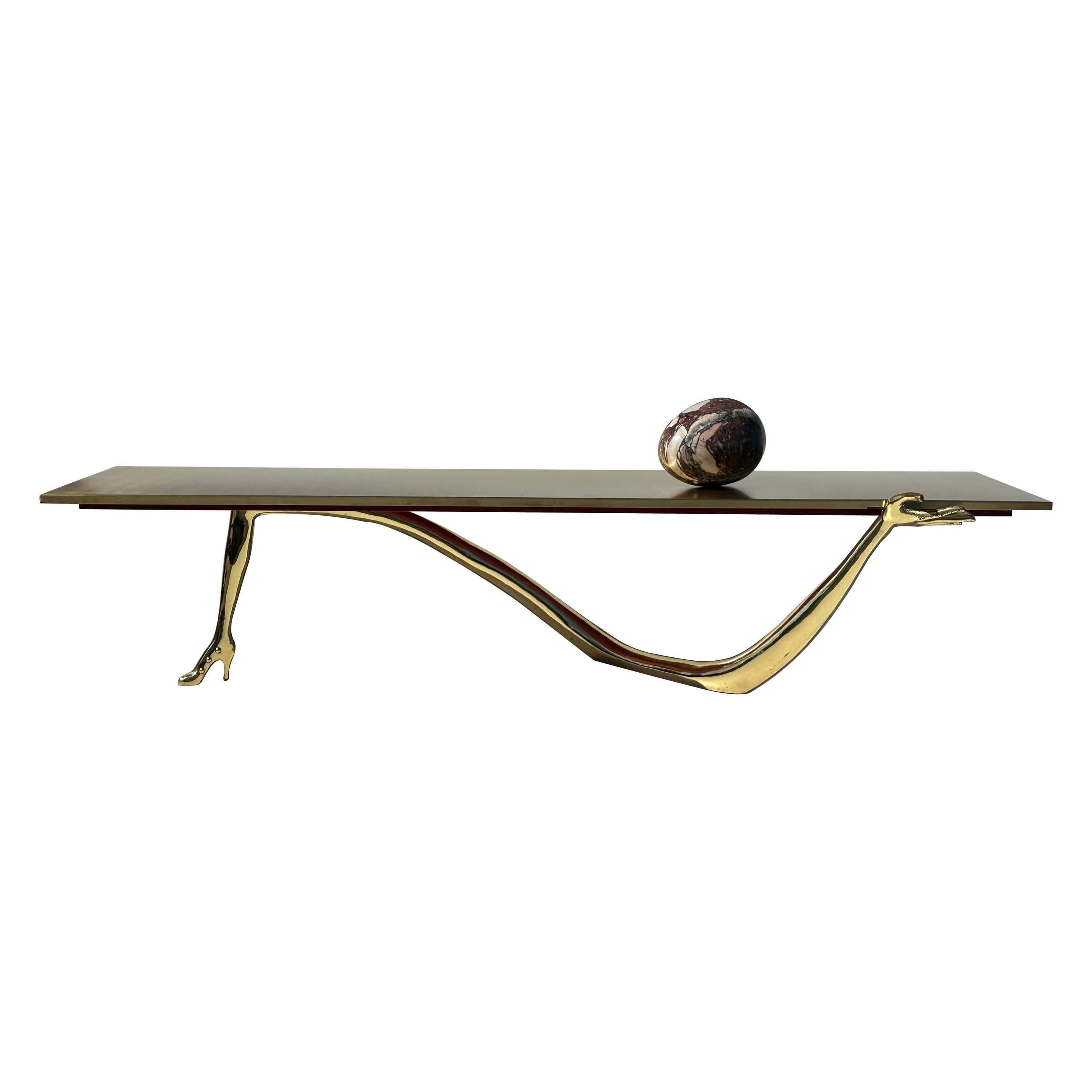 LEDA Brass Coffee Table by Salvador Dali For Sale