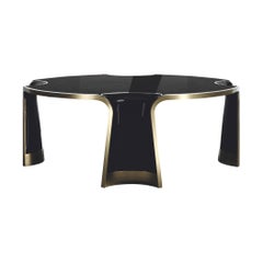 Shell Inlaid Coffee Table with Bronze-Patina Brass Inlay by R&Y Augousti
