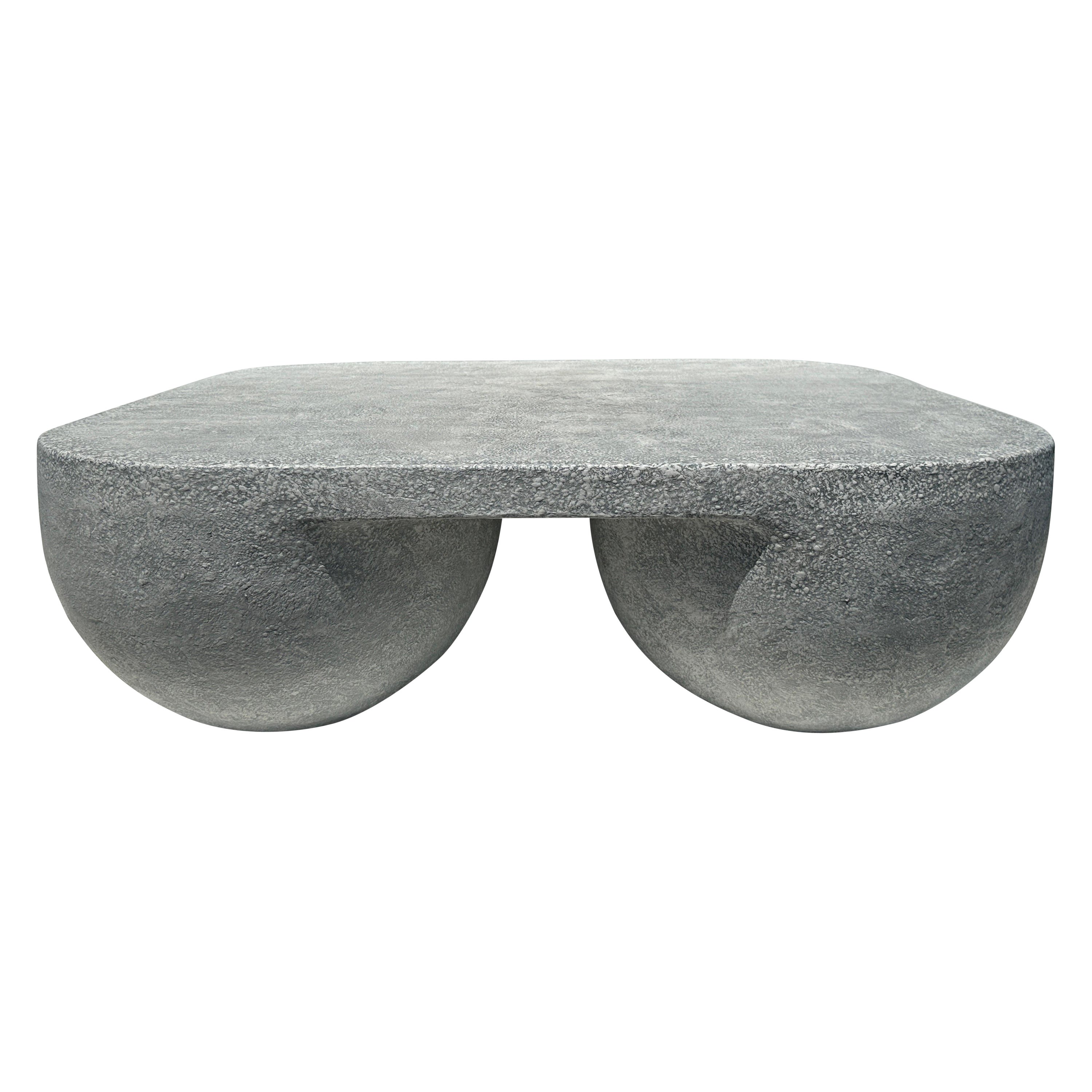Faux Concrete Square Coffee Table in the Style of John Dickinson