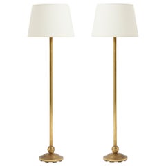 Pair of Midcentury Brass Floor Lamps