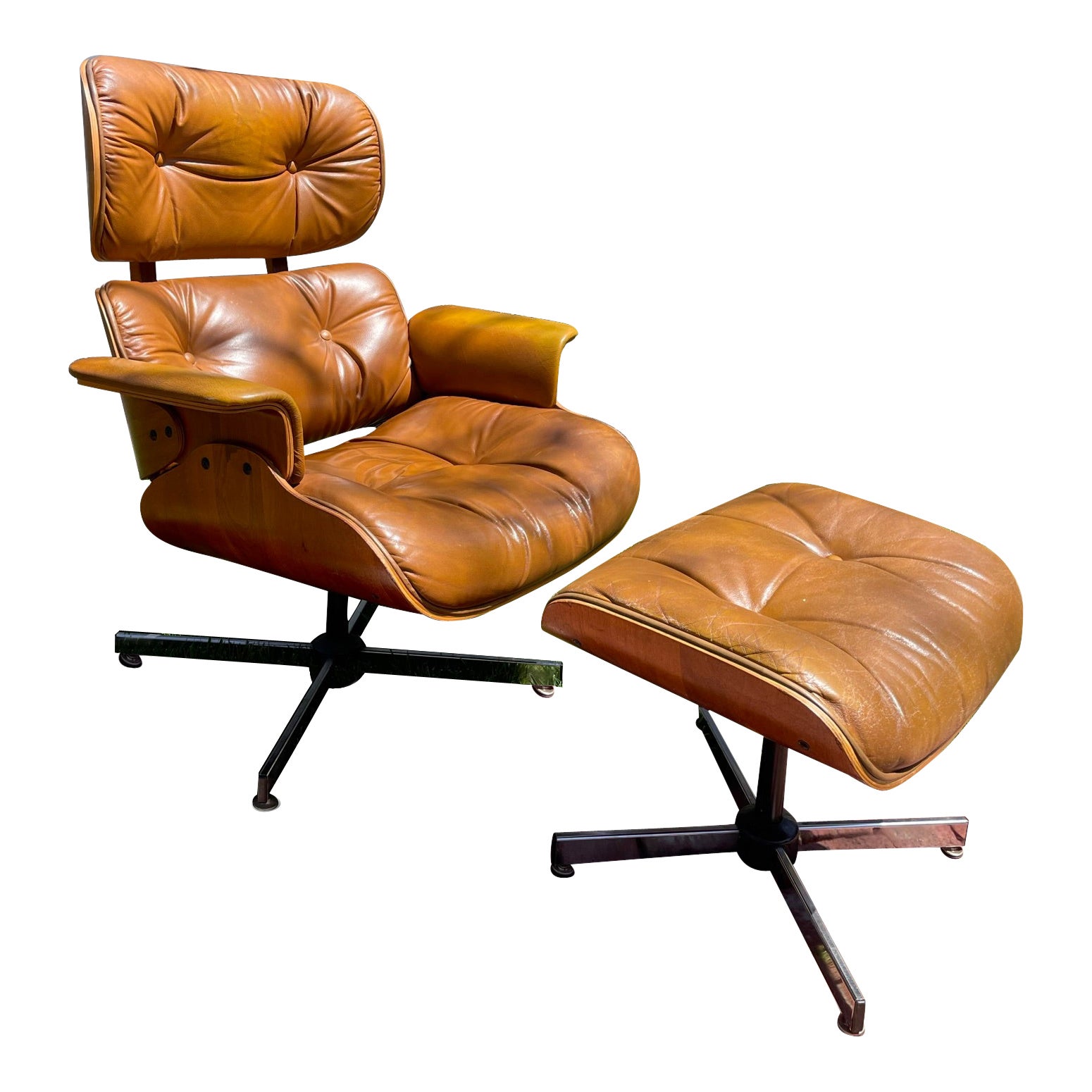 Vintage Eames Style Lounge Chair and Ottoman