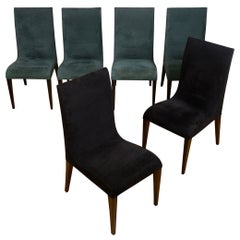 Vintage Set of 6 Contemporary Dining Chairs from Theodore’s Upholstered in Ultra Suede
