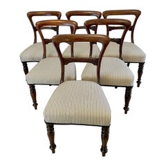 Set of Six Antique Victorian Quality Mahogany Dining Chairs