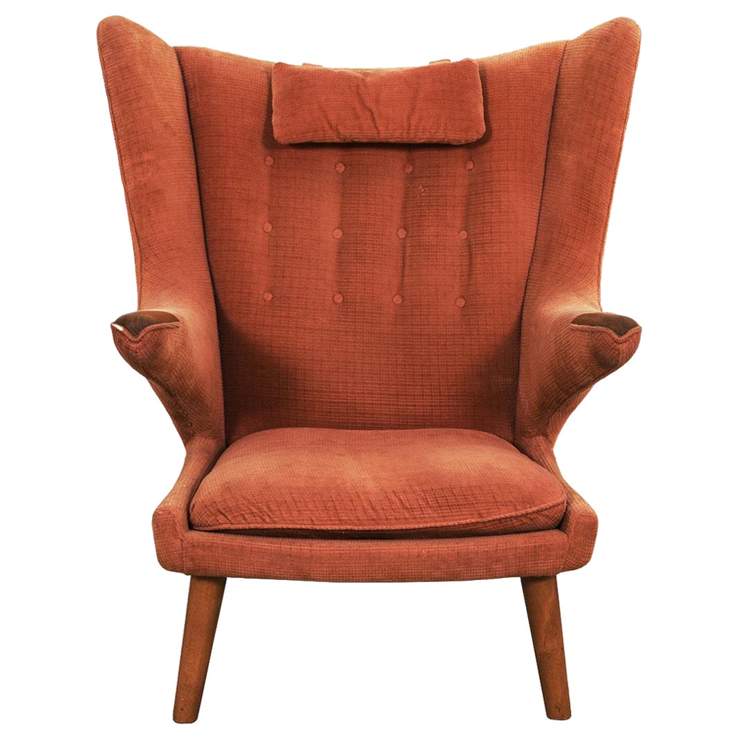 Iconic Papa Bear Wingback Chair by Hans Wegner, 1951 For Sale