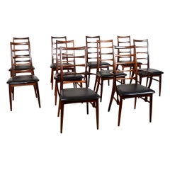 Set of 10 Danish Rosewood Koefoeds Hornslet Dining Chairs