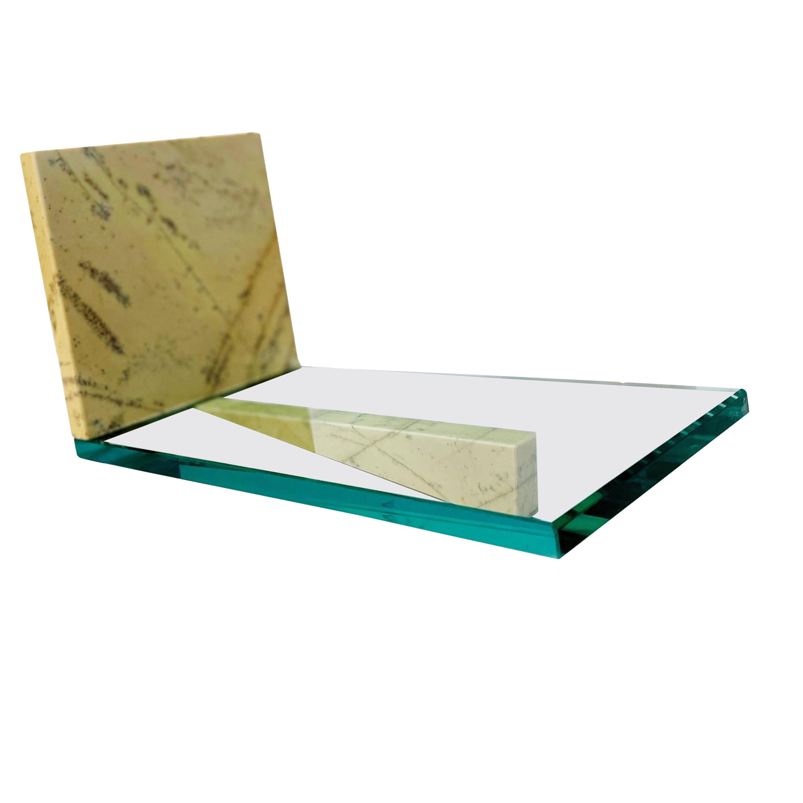 Yellow Marble & Crystal Bookend Contemporary Design Joaquín Moll in Stock Meddel For Sale