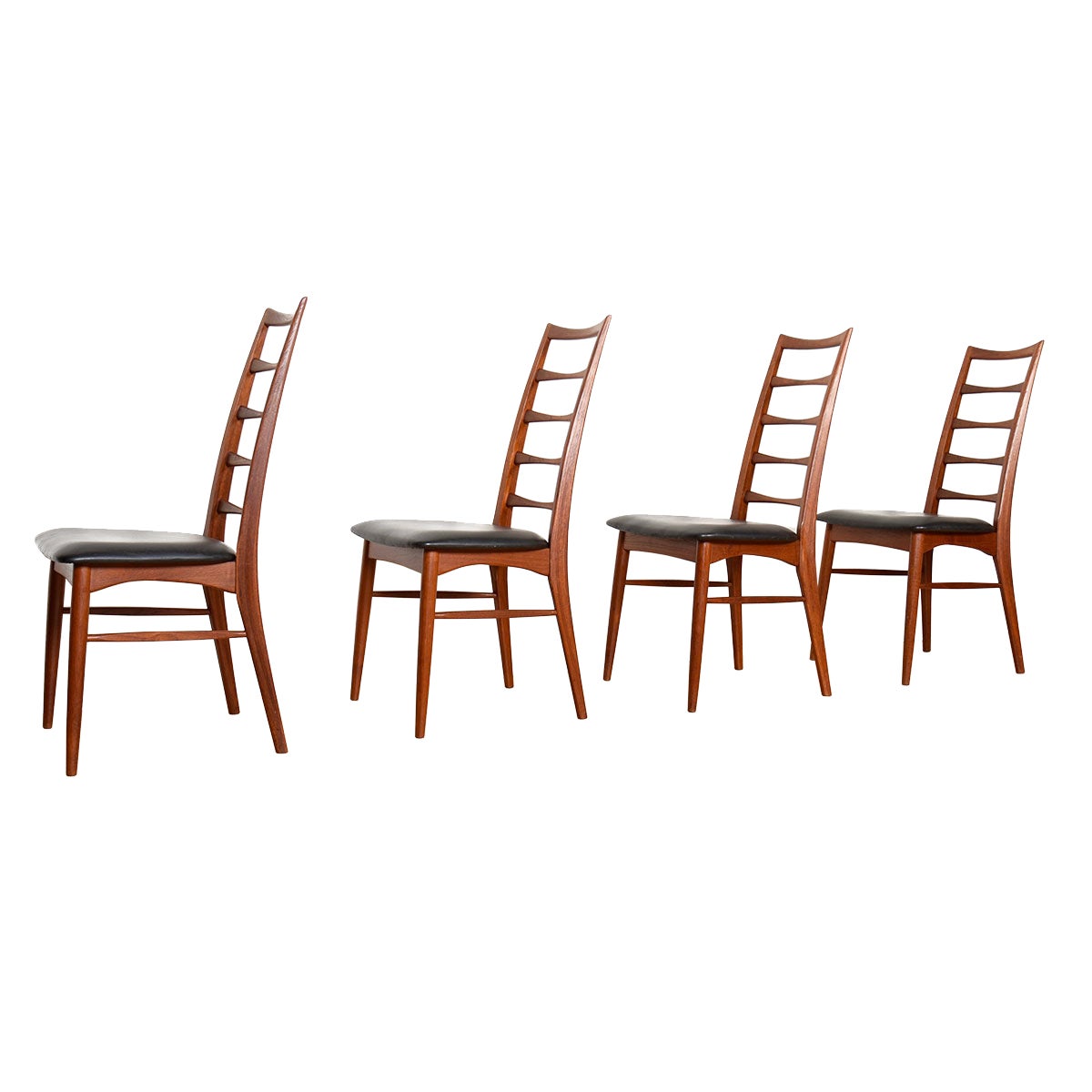 Set of 4 Danish Teak Side Dining Chairs by Koefoeds Hornslet For Sale