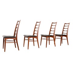 Vintage Set of 4 Danish Teak Side Dining Chairs by Koefoeds Hornslet