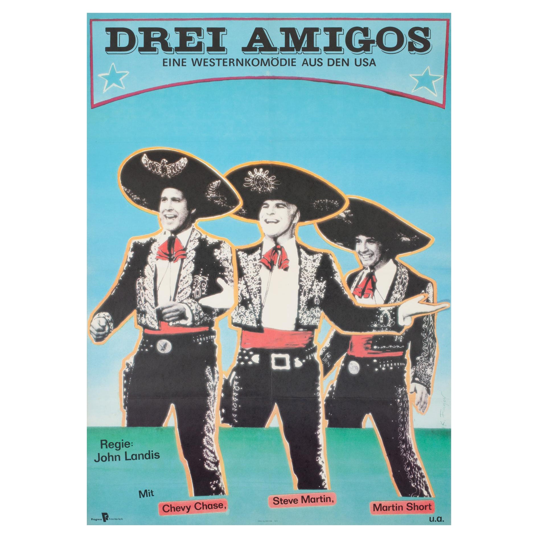 Three Amigos 1990 Affiche de film de l'Allemagne de l'Est