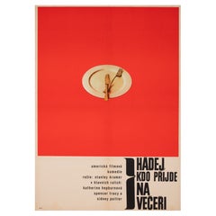 Retro Guess whos Coming to Dinner 1967 Czech Film Movie Poster, Karel Vaca