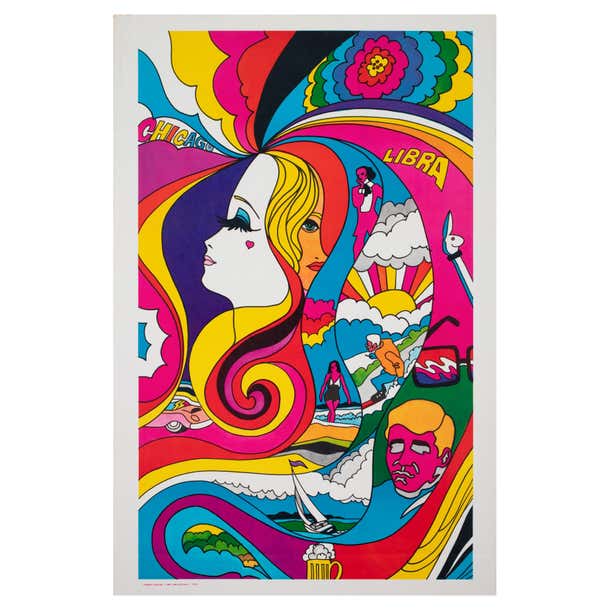 Libra Retro Chicago Libra 1970s American Poster For Sale at 1stDibs
