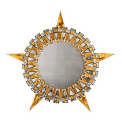 Sorcière mirror by Line Vautrin, Talosel mirror encrusted
