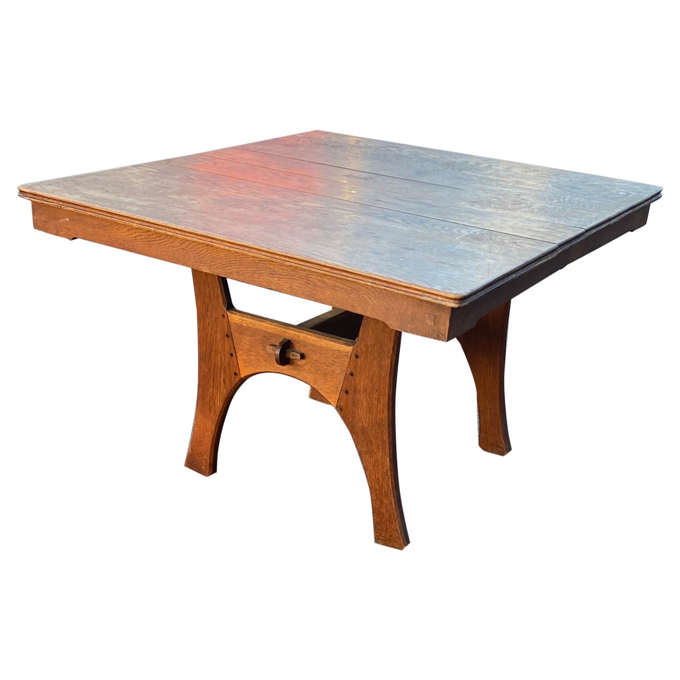 Léon Jallot '1874-1967' Art Nouveau Oak Table, circa 1910 For Sale