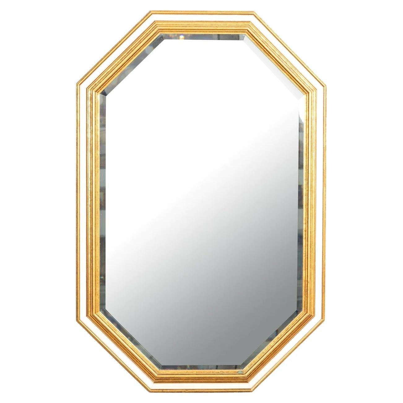 Italian Beveled Octogen Gilt Mirror For Sale