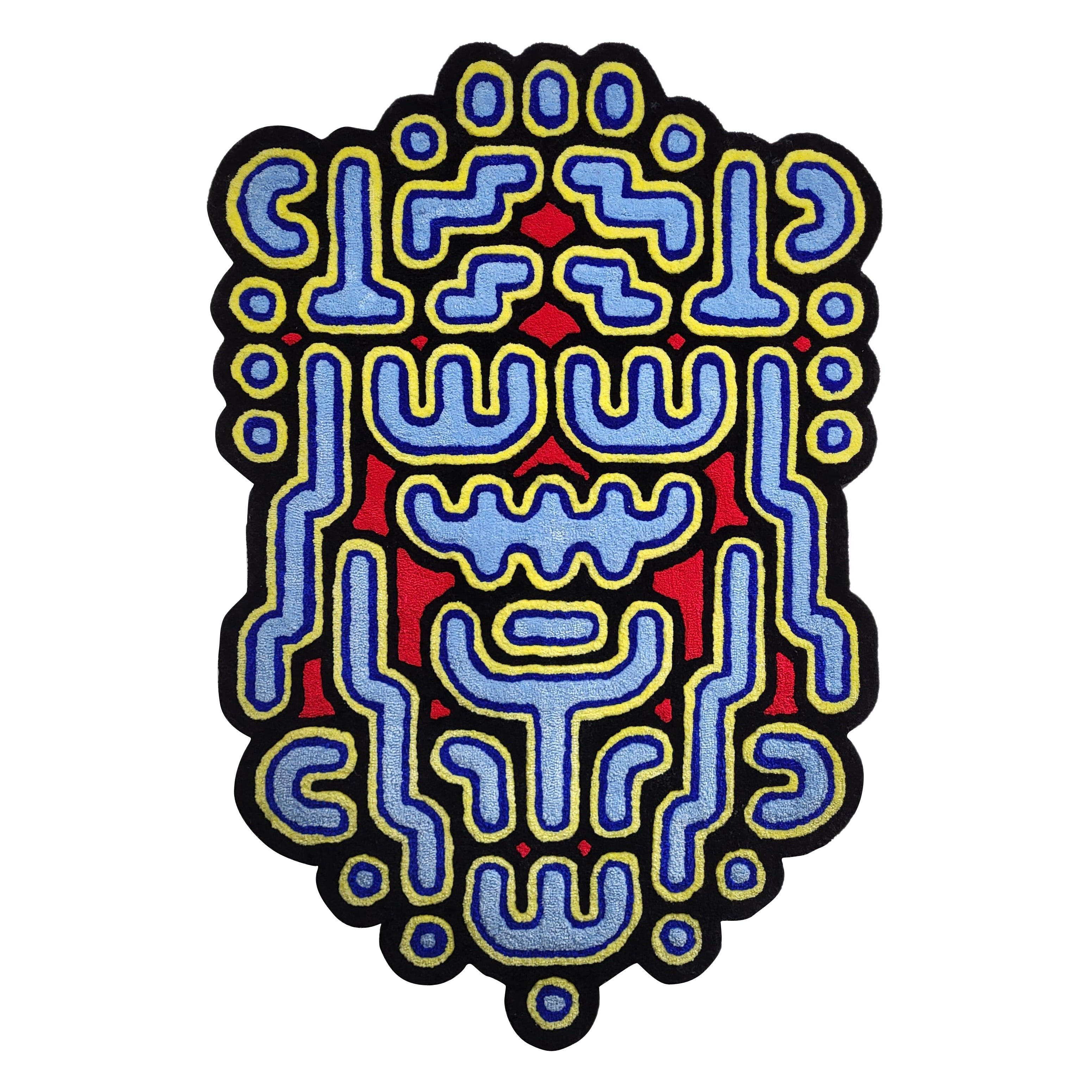 Tapisserie murale rouge primaire géométrique tribal Arcade Ecco 2 Las Animas en vente