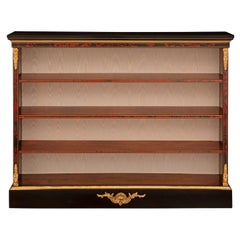 French 19th Century Napoleon III Period Ebony & Tortoiseshell Étagère Bookcase