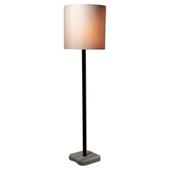 Marble Base and Metal Body Floor Lamp attributed to Azucena, italy, 1950s