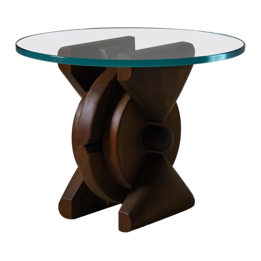 Andrea Cascella Sculptural Wooden Side Table For Sale