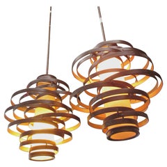 Pair of "Vertigo" Pendant Lamps by Corbett Lighting