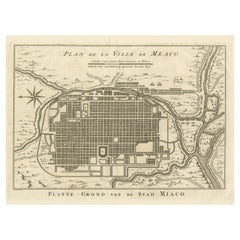 Antique Plan of Meaco, Kyoto, Japan