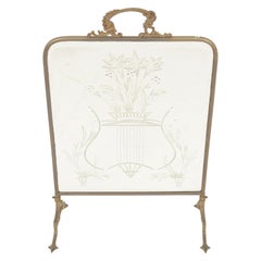 Ant. Victorian Mirrored and Brass Fire Screen, Scotland 1890, H947
