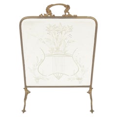  Ant. Victorian Mirrored and Brass Fire Screen, Scotland 1890, H947