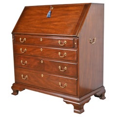 Henkel Harris Georgian Solid Mahogany Slant Front Secretary Desk