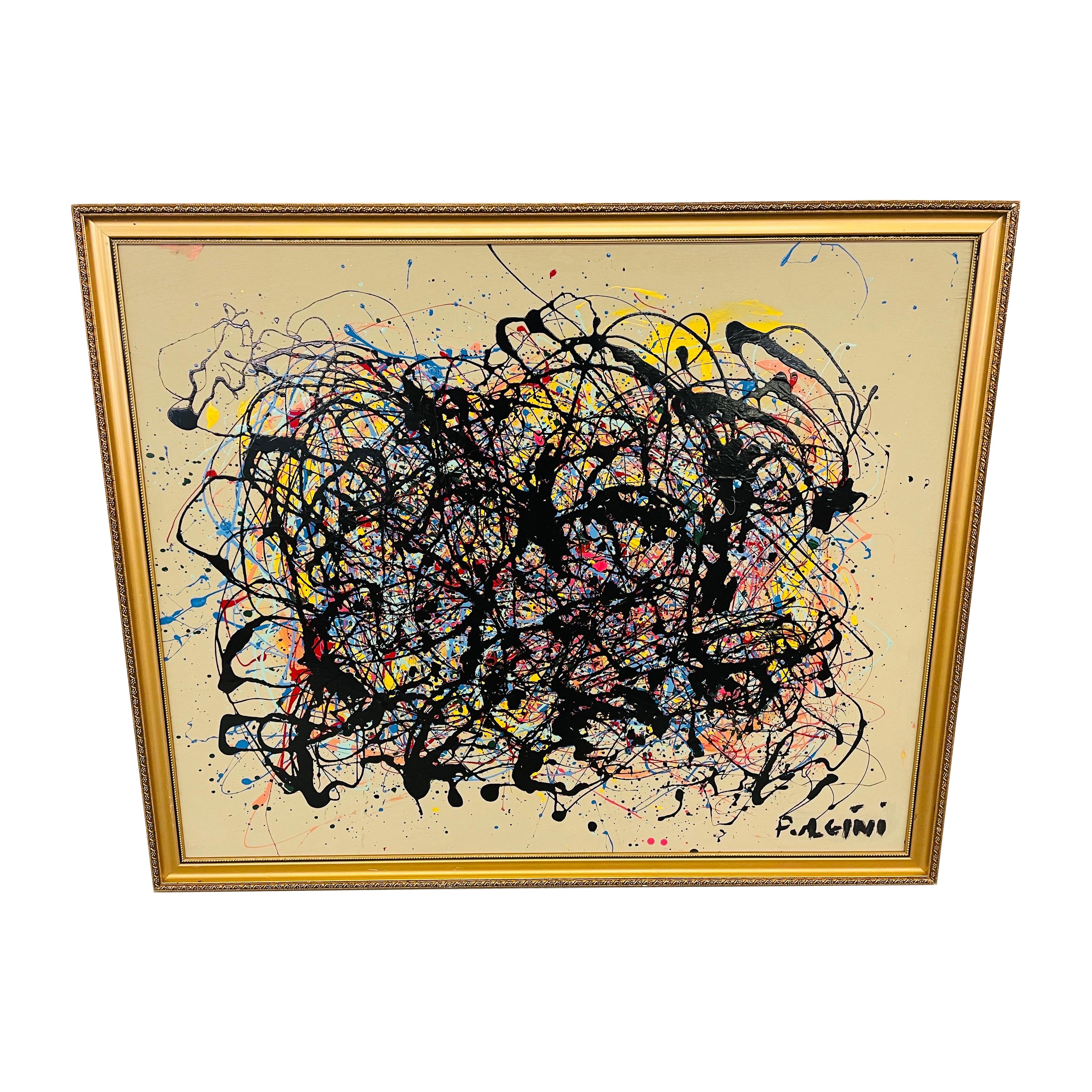Thomas Pulgini Modern Abstract Splatter Painting For Sale