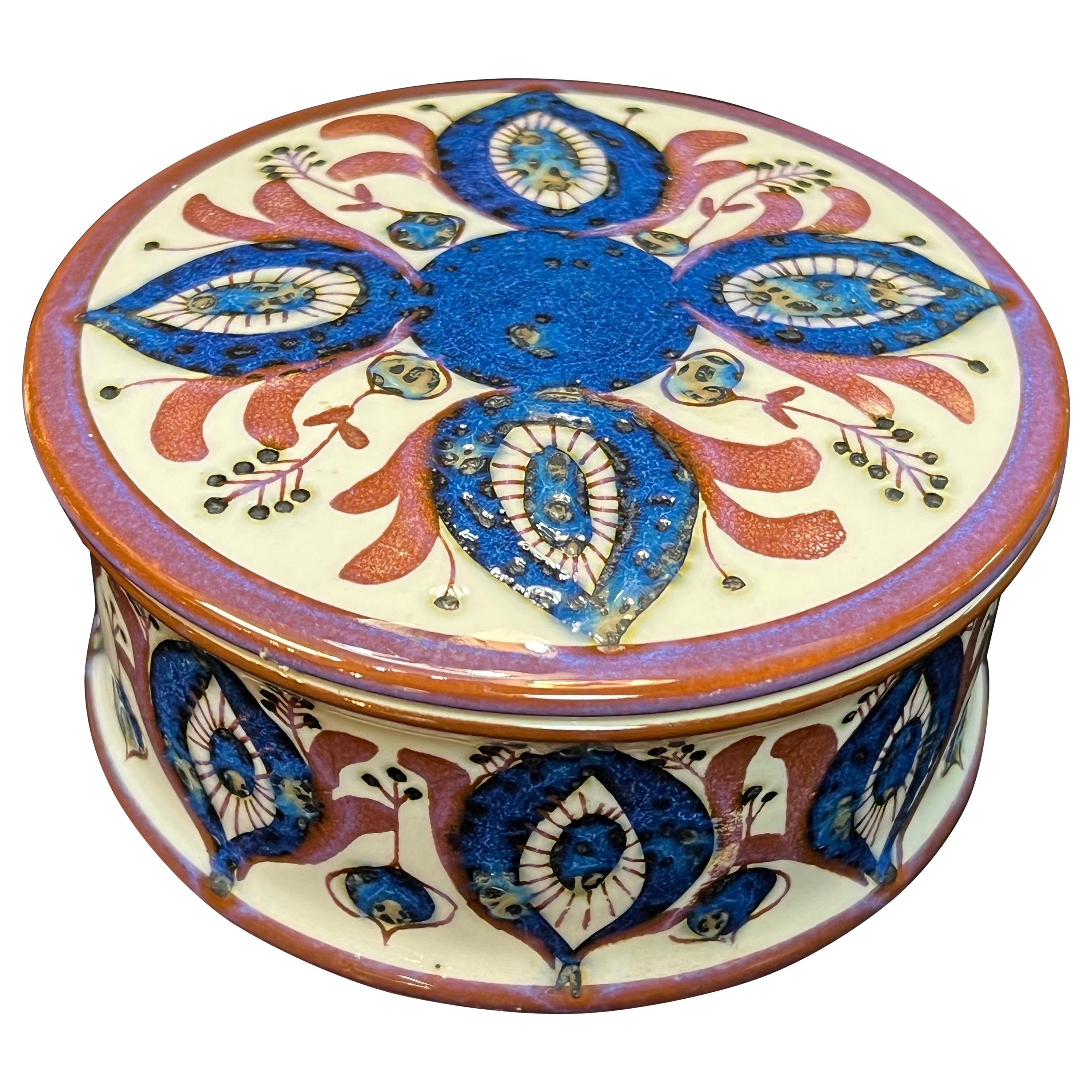 Berte Jessen for Royal Copenhagen Faience Danish Modern Lidded Ceramic Box For Sale