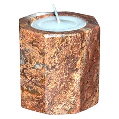 Hexagon Shaped Onyx Candle Holder