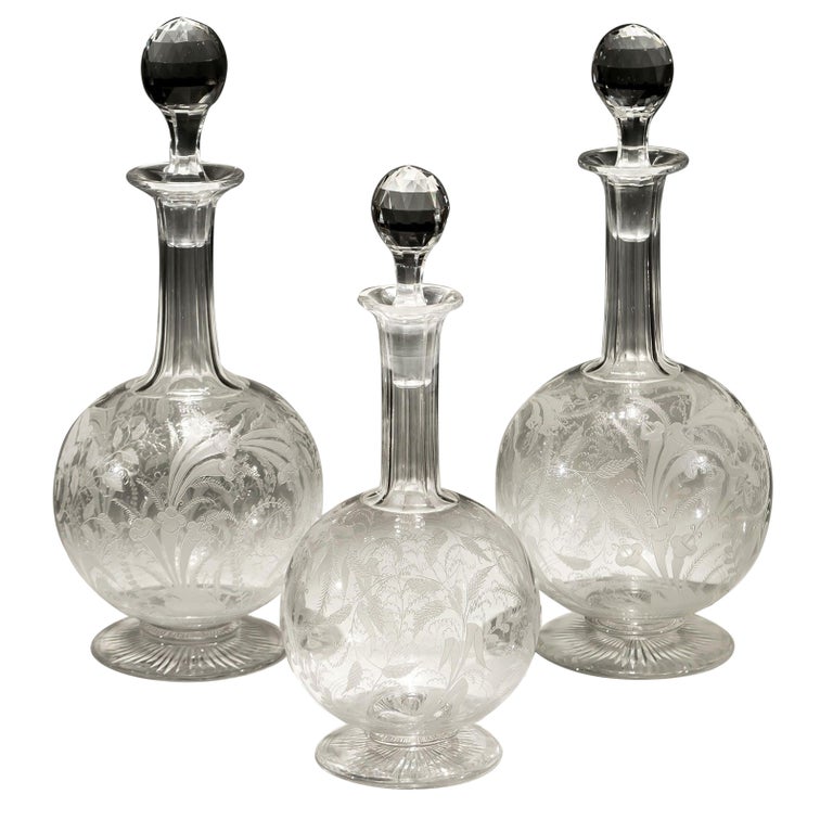 A Suite Of Finally Engraved Decanters For Sale at 1stDibs
