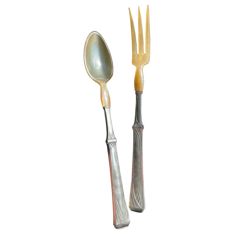 Horn and Silver Serving Utensils For Sale at 1stDibs
