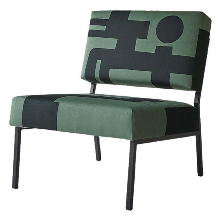 Barbican Green O2 Armchair by Babel Brune For Sale