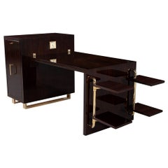 Used Art Deco Macassar Executive Desk