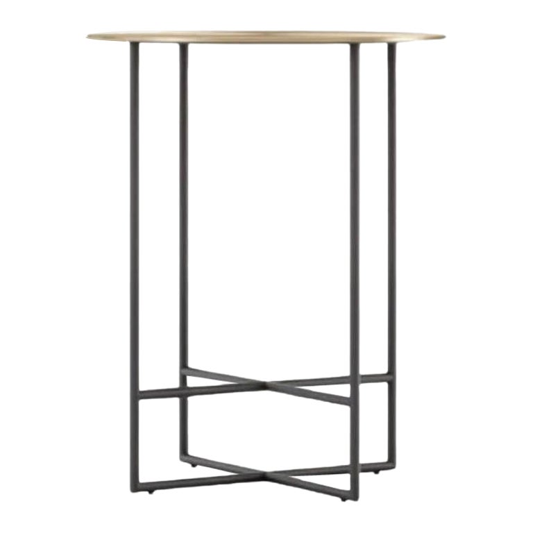 Tall Inside Side Table with Wooden Top by Domkapa