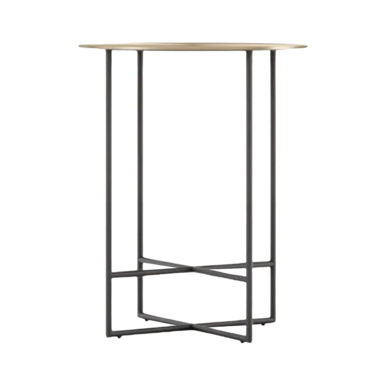 Tall Inside Side Table with Metal Top by Domkapa