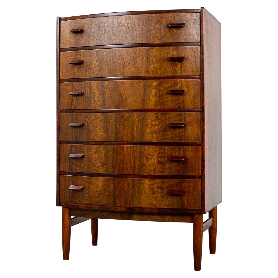 Danish Modern Walnut Highboy Dresser For Sale at 1stDibs