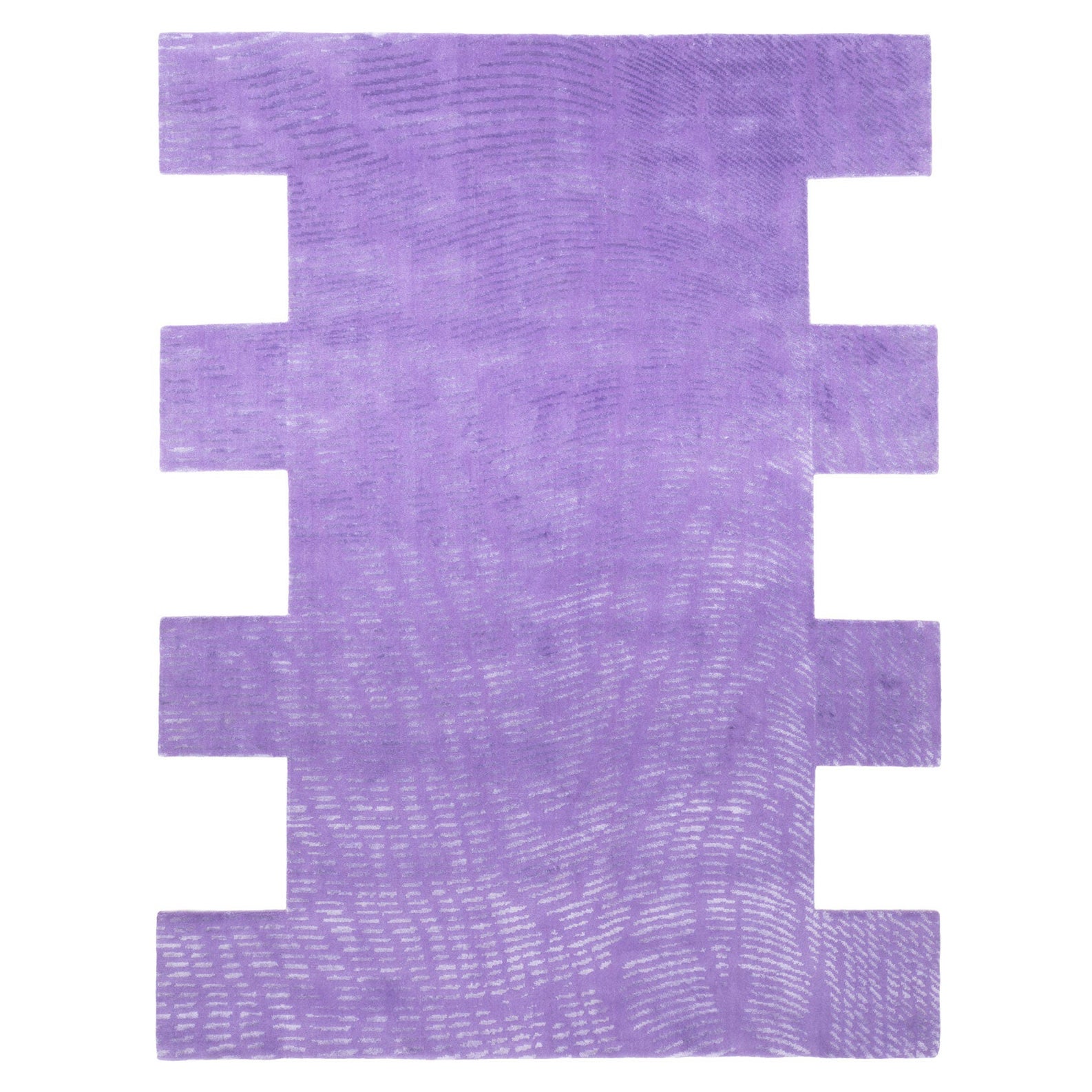 cc-tapis Moire' Collection Quadratic Lilac Rug by by Objects of Common Interest For Sale