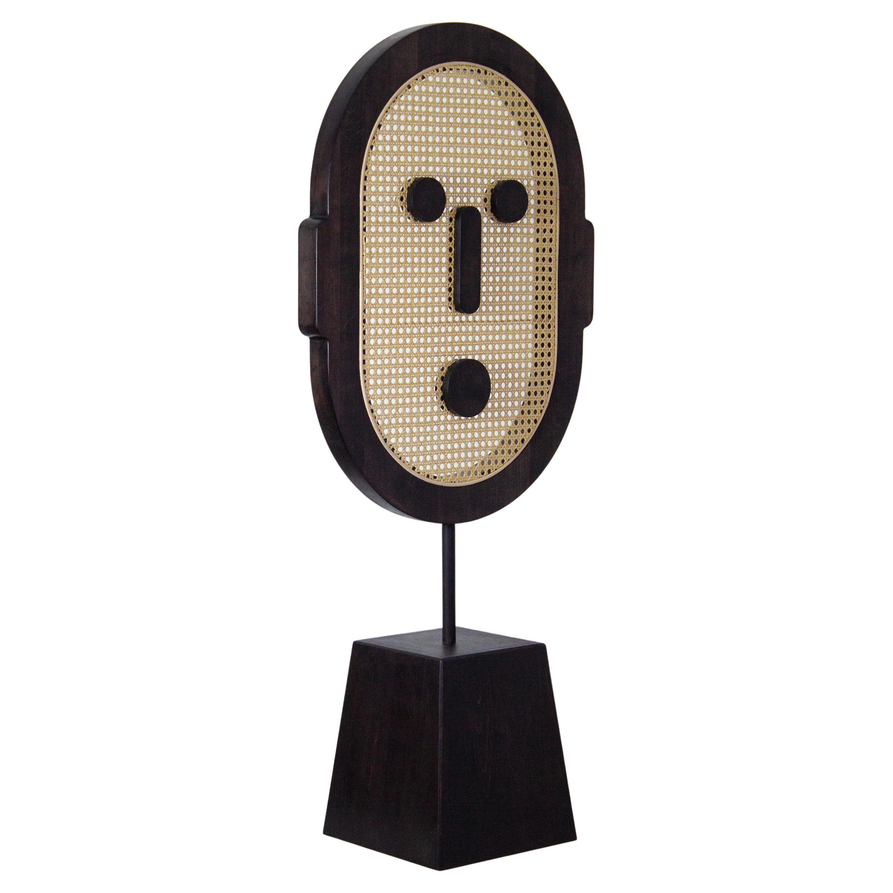 Poorex Face Rattan Mask Decorative Object by Nów For Sale
