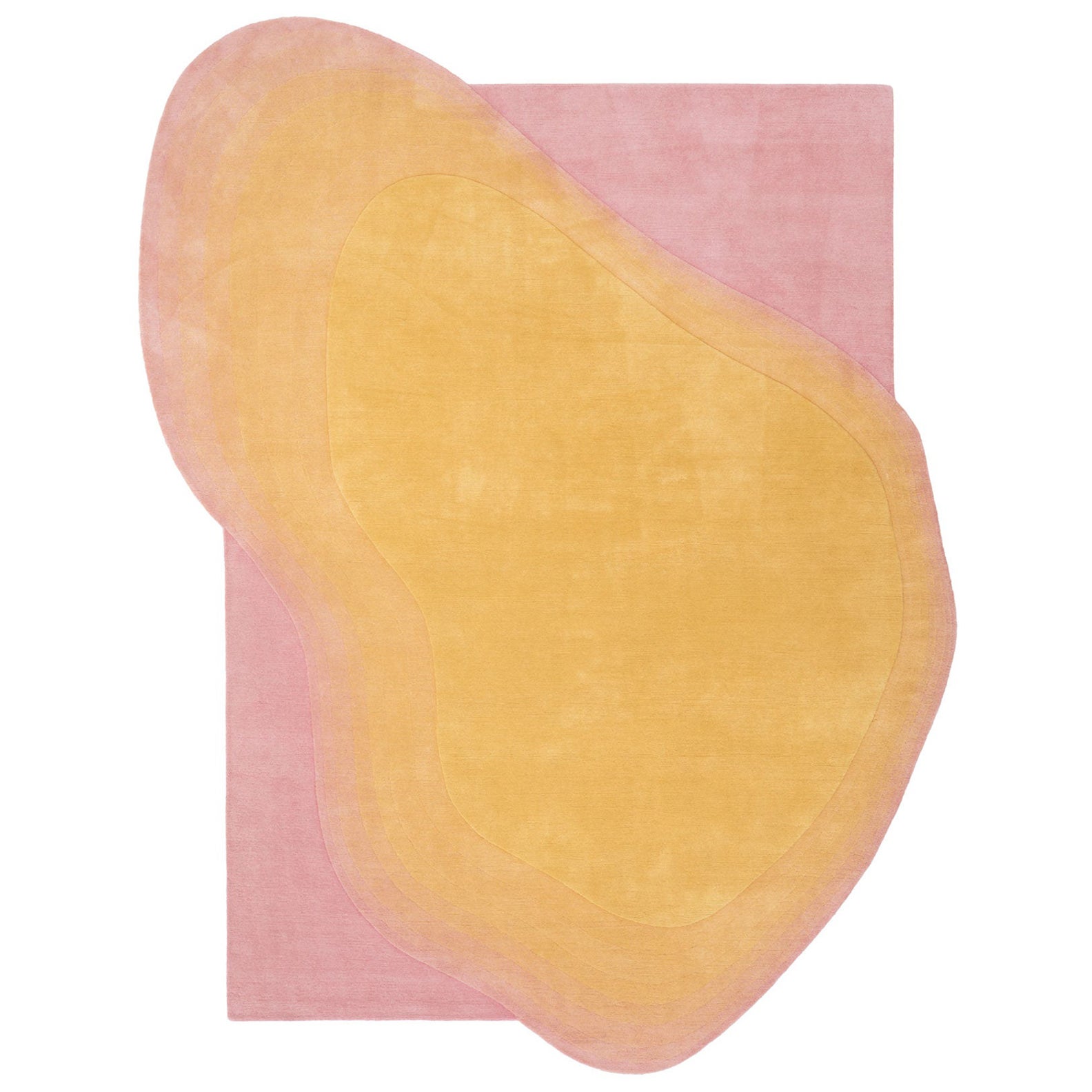 cc-tapis Chroma Spill Yellow Pink Round Rug by Germans Ermičs For Sale