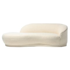 Post Modern Sculptural Cloud Sofa Newly Upholstered in Soft Ivory White Bouclé